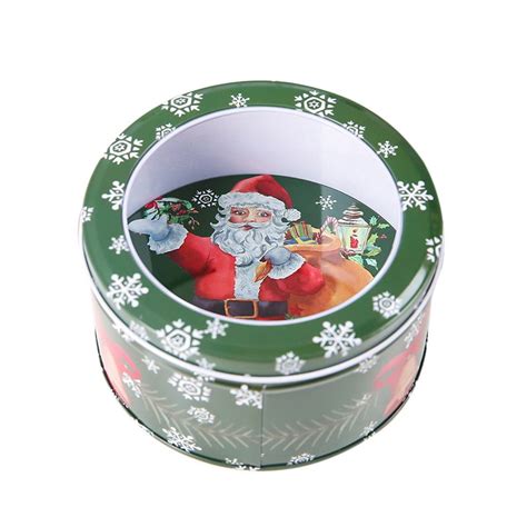 christmas tins metal tin box|christmas tins with clear lids.